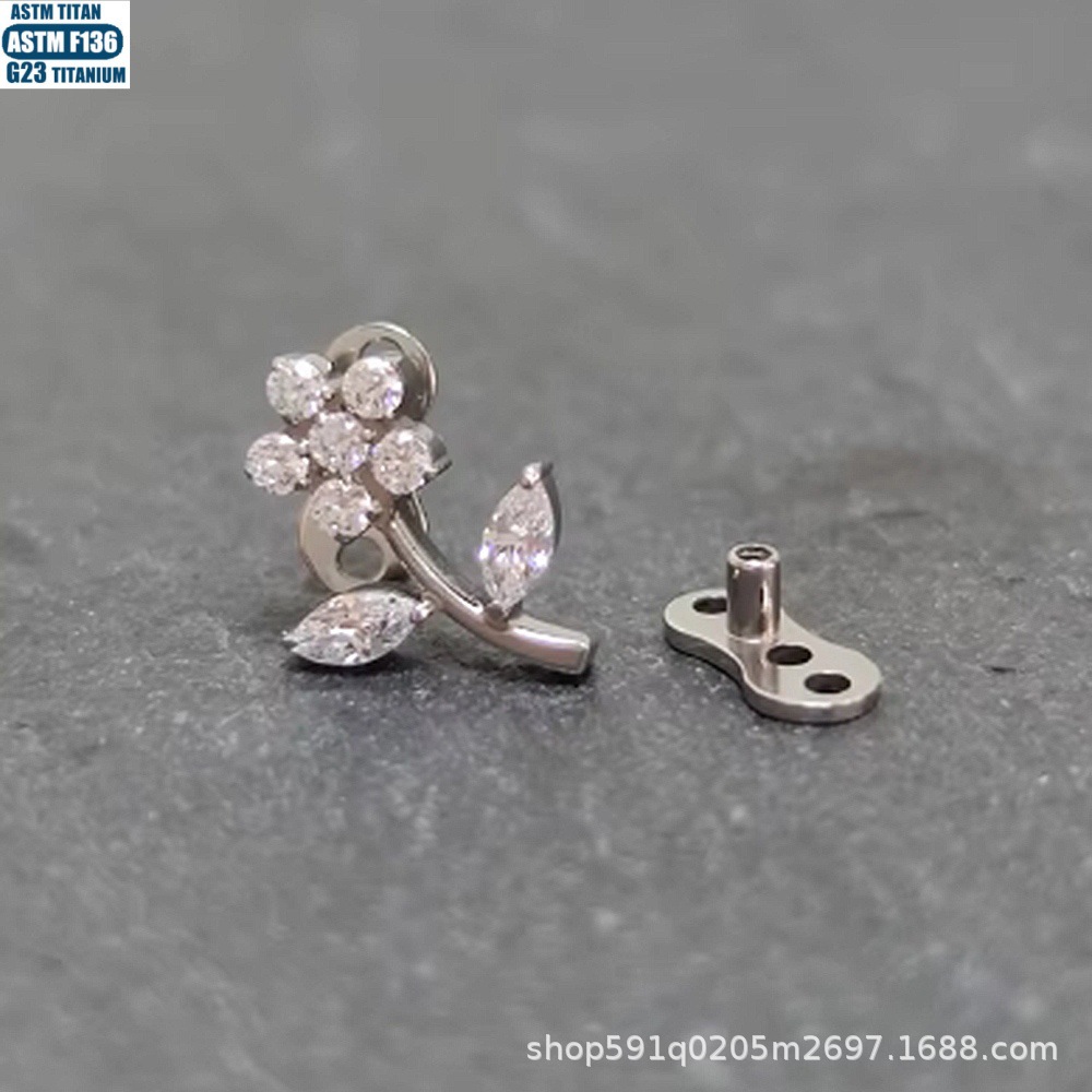 16G labret stud size and finish detail