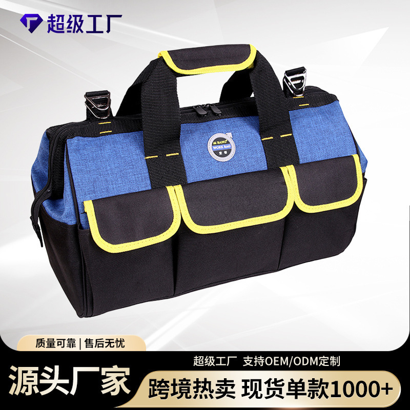 Powerful manufacturer tool kit wear-resistant canvas tool bag Oxford cloth multifunctional electrician tool kit installation and repair kit