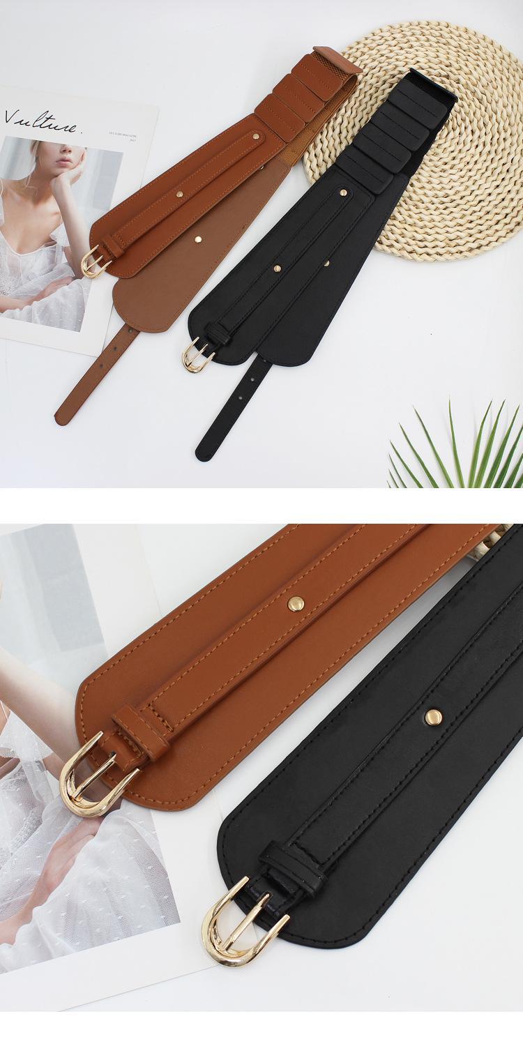 Nuova cintura per le donne con un senso di lusso in autunno e inverno, elastico e largo cinturino, abito esterno decorativo, gonna con cintura alla moda_voghion.com