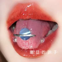 Сатана ребенок звездная дорожка языковые гвозди титановая сталь наружная резьба кошачий глаз взорвалась язычная гвоздь