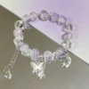 S097-Star Moon Purple Butterfly Love Bracelet #SZ646
