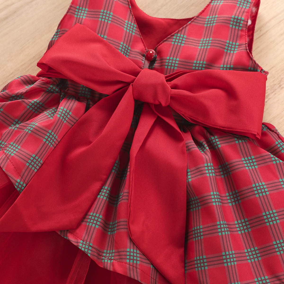 Christmas Fashion Plaid Cotton Girls Dresses display picture 3