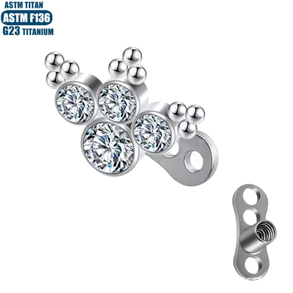 Pointed labret stud close-up product detail