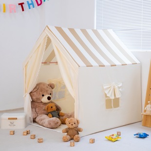 Wholesale In-Stock Ins Style Striped Cabin Children's Indoor Tent Playhouse Secret Base for Boys and Girls