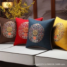 新中式抱枕靠垫沙发客厅床头靠枕靠背垫含芯套定制家居布艺国潮风