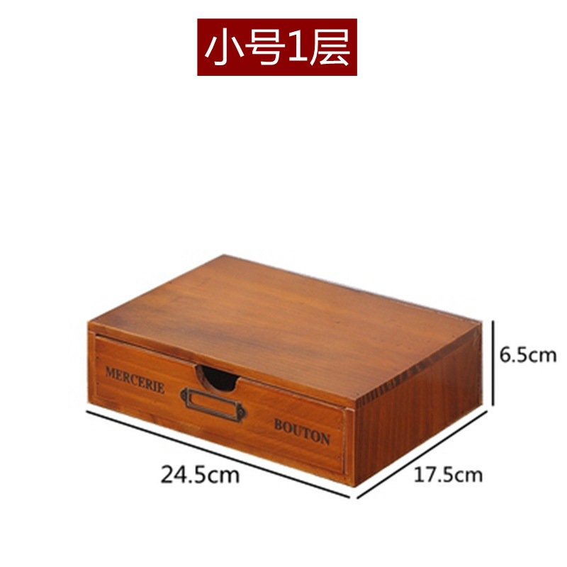 Organizador de almacenamiento de escritorio de oficina de madera sólida caja de madera zakka cajón de múltiples capas dormitorio caja de almacenamiento de cosméticos