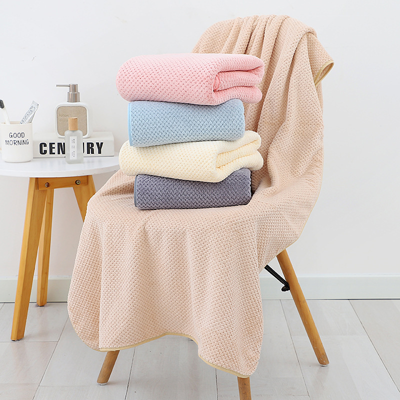 [Extra large thickened bath towel] pineapple plaid plain bath beach towel gift bath towel factory wholesale 90*170