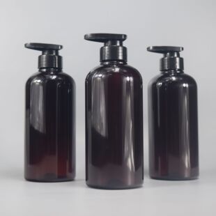 500ml brown thick wall round shoulder bottle shampoo shower gel canned bottle sub-packaging pump bottle