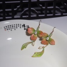 非遗绒花蚕丝花古风头饰仙气发簪新中式耳环