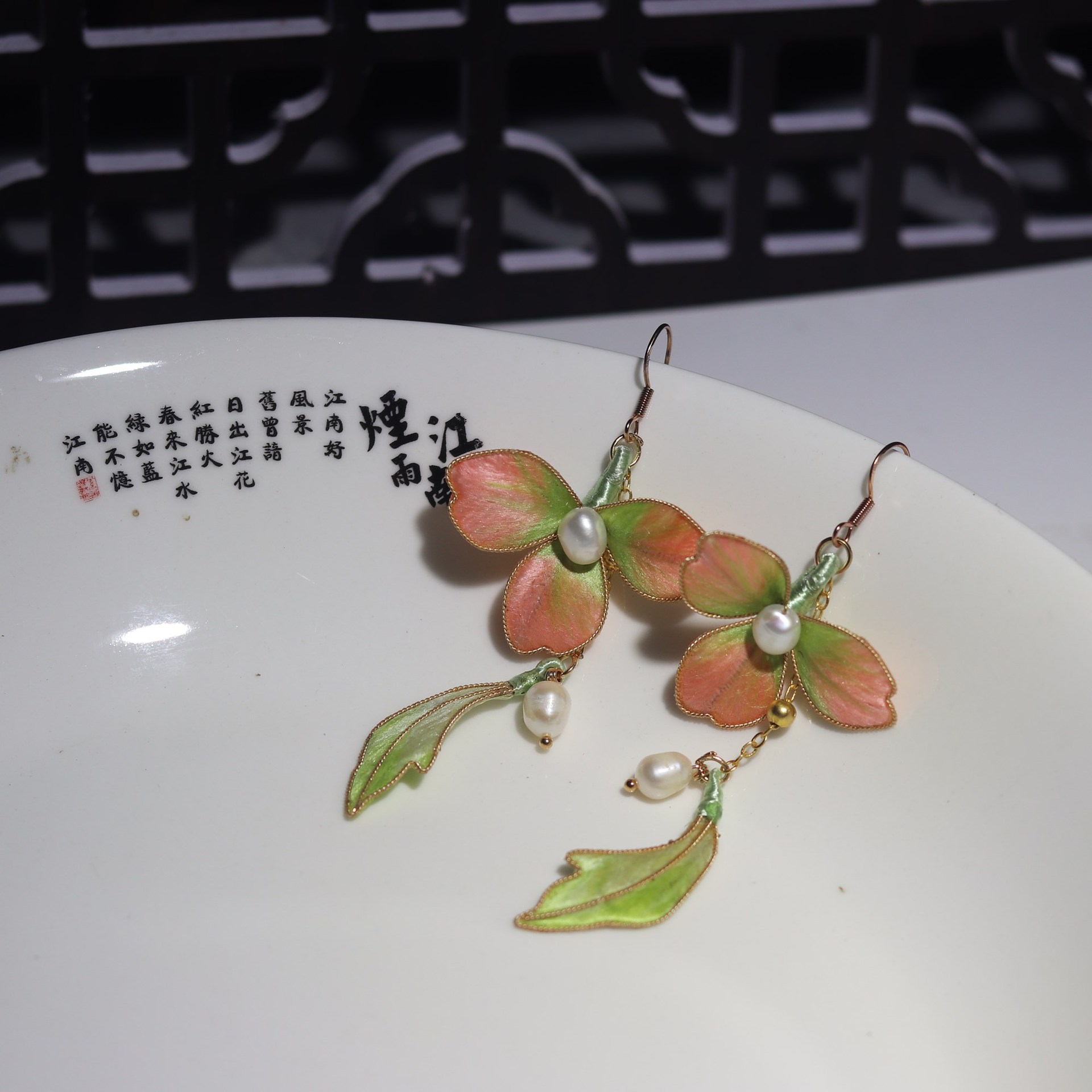 非遗绒花蚕丝花古风头饰仙气发簪新中式耳环