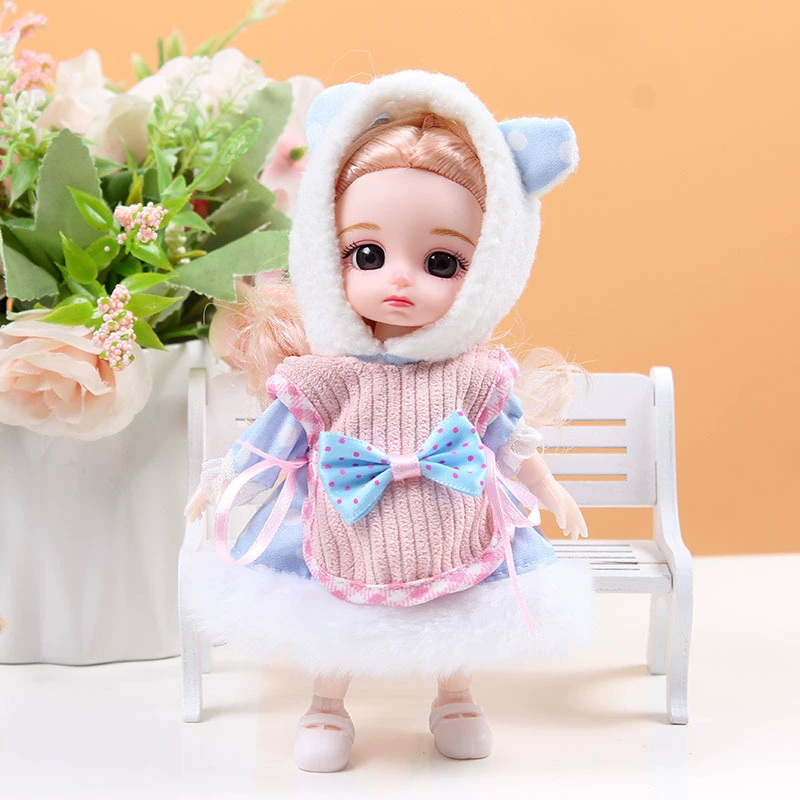 Кукла-девочка 6 дюймов, 17 см, подвижная кукла с 13 суставами, съёмная одежда и коробка подарков