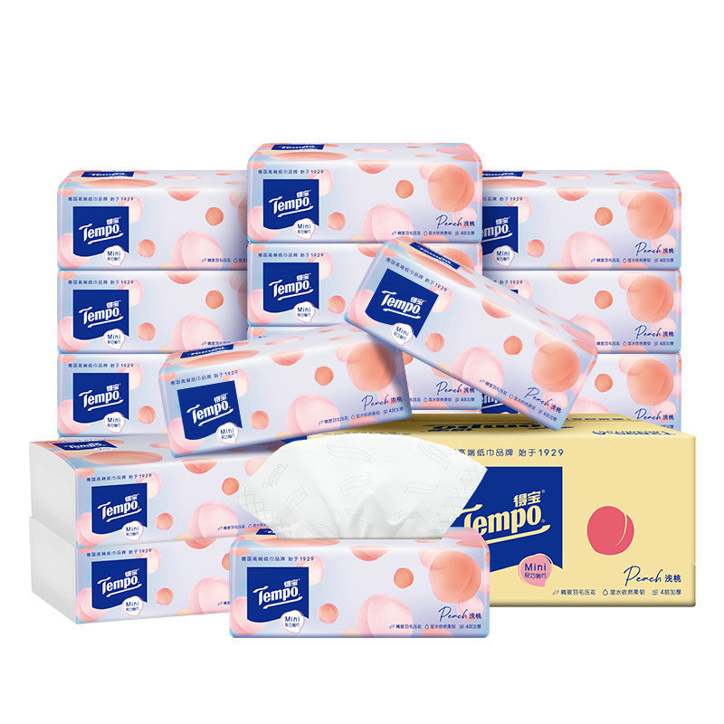 Pañuelos Tempo Debao 4 capas caja completa 90 cajones 18 paquetes tejido facial grueso