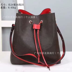 Large capacity ladies bucket bag fashion printing Joker casual women bag factory wholesale in stock shoulder PU women bag
