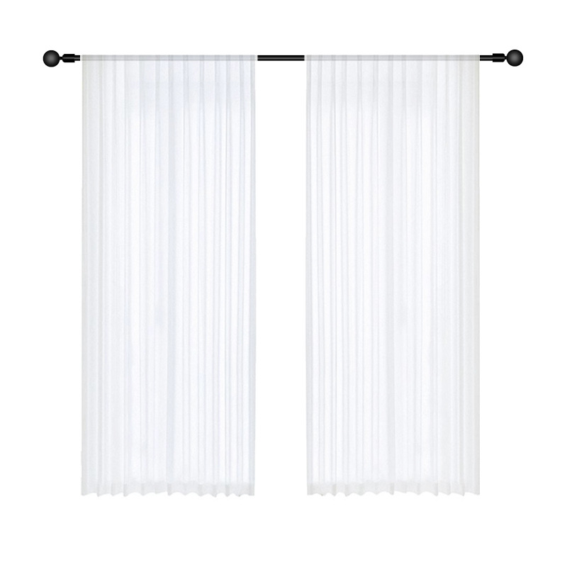 Pantalla de ventana cortina de hilo de diamante blanco translúcido semipermeable anti-humano rayado gasa blanca sala de estar dormitorio gasa tul balcón cortina de gasa