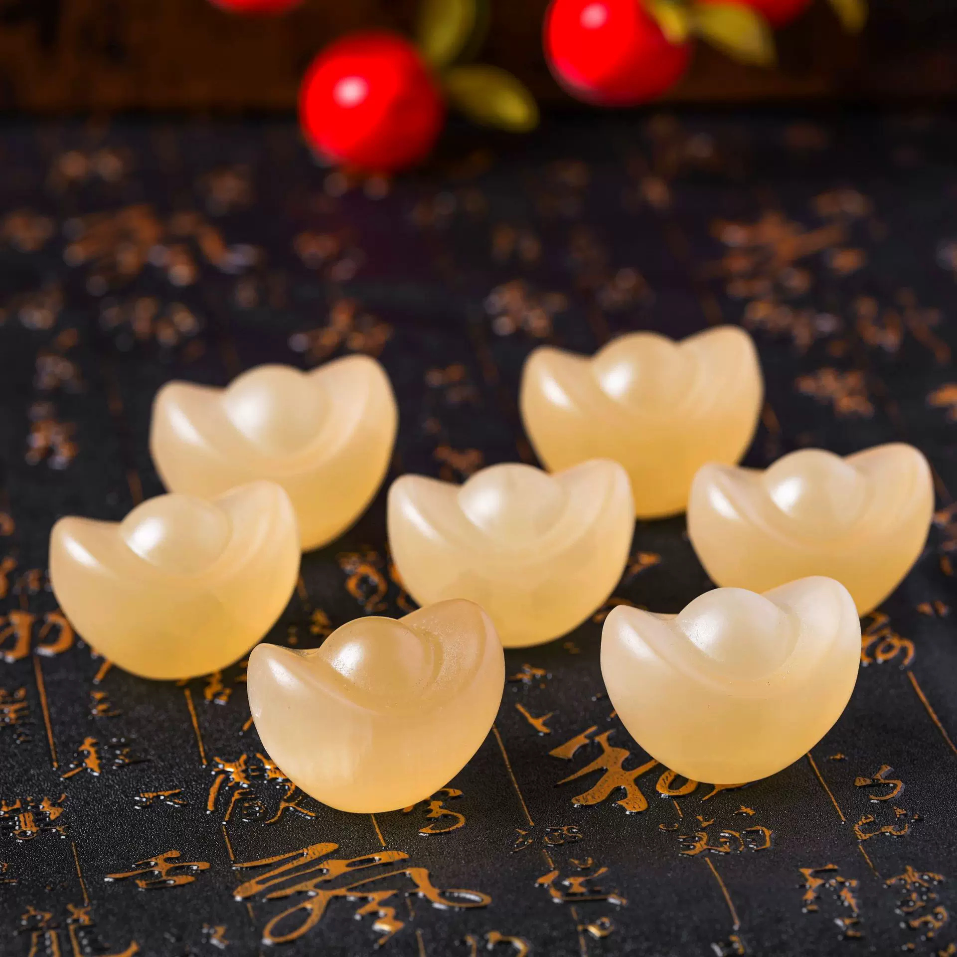 天然水晶原石 冰州石元宝 黄方解玉器办公居家桌面招财小摆件批发