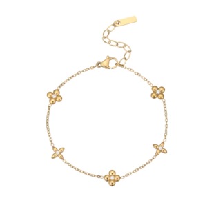 (Cross-border trading), brand bracelet stainless steel, sophisticated pendant with zircon, jewelry, accessory, 750 sample gold, light luxury style 5