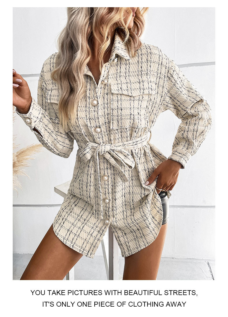 autumn and winter new fashion women's long plaid shirt jacket_voghion.com