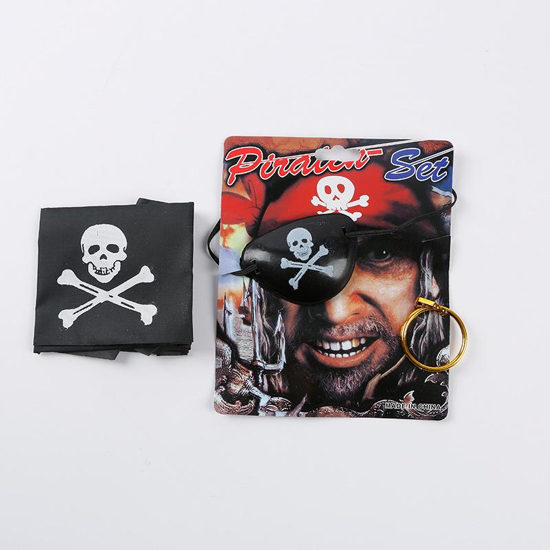 Pirata máscara de ojo fabricantes de Halloween pirata máscara de ojo pendientes pañuelo Halloween Cosplay props traje
