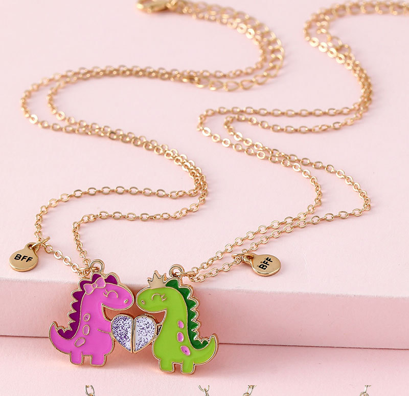 Fashion Dinosaur Alloy Plating Kidu0027S Necklace 2 Piece Set