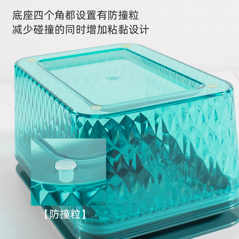 Caja de pañuelos húmeda de plástico portátil multifunción TV escritorio inodoro caja de pañuelos de coche con tapa