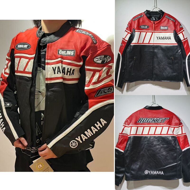 Yamaha Rossi Classic Yamaha Co-Branded Motorcycle Jacket Spliced ​​Coach Jacket Team Factory Uniform Cycling Suit