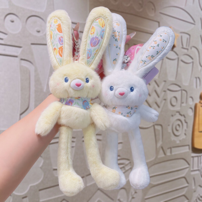 楽しい花柄プルウサギぬいぐるみキーホルダークリエイティブ減圧かわいいスクールバッグペンダントインターネット有名人のギフト人形|undefined