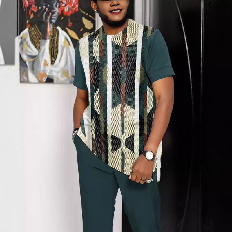 2026 Amazon Independent Site New Supply of Men's 3D Printed Color-Blocking Pattern Casual Loose Walking Suit 2026 Amazon Independent Site New Supply of Men's 3D Printed Color-Blocking Pattern Casual Loose Walking Suit