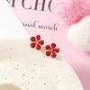 Apple, silver needle, fruit strawberry, small earrings, silver 925 sample, simple and elegant design, flowered