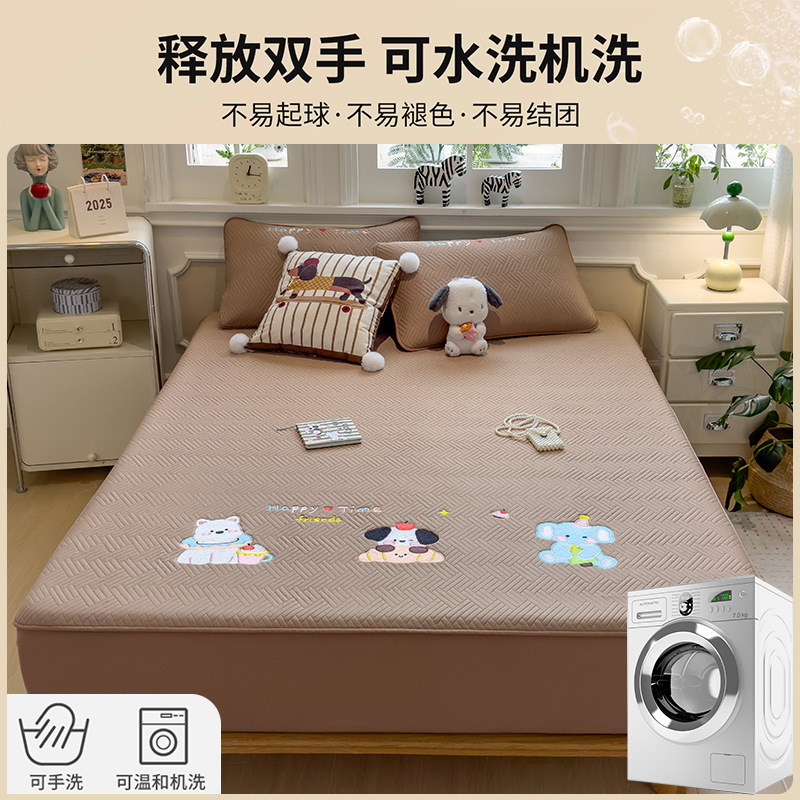 Cama de cama de cama de una sola pieza, cubierta protectora de colchón Simmons, cubierta de cama de tres piezas, cubierta fija a prueba de polvo, antideslizante, todo incluido