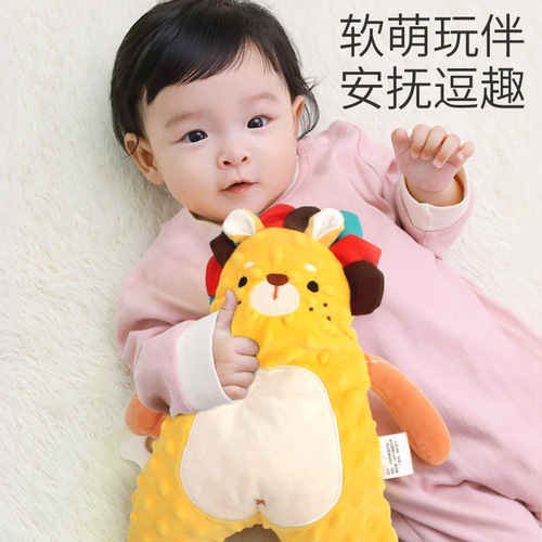 Baby soothing napkin can be chewed into the mouth, baby doll can be used to lull the baby to sleep, doll Doudou hand puppet toy