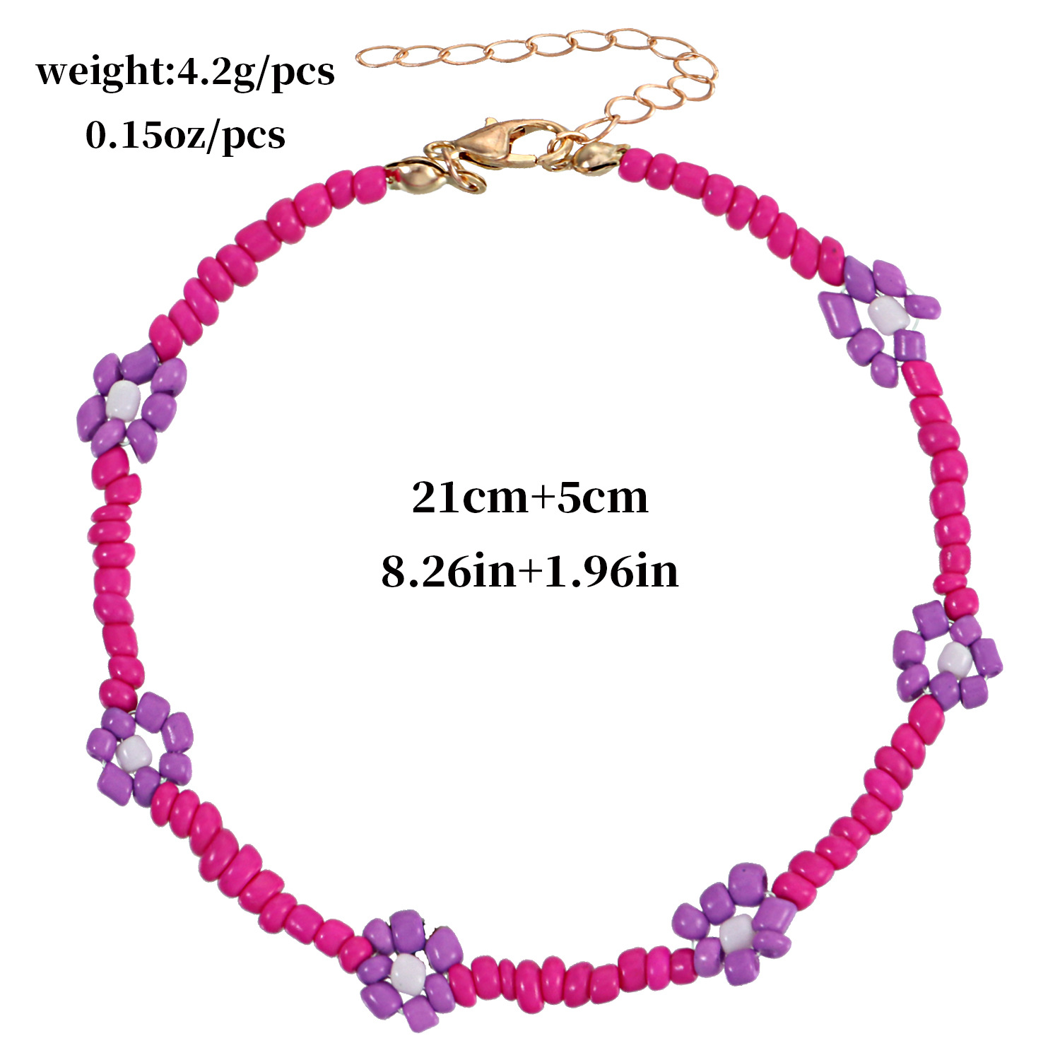 Fashion Flower Beaded Anklet