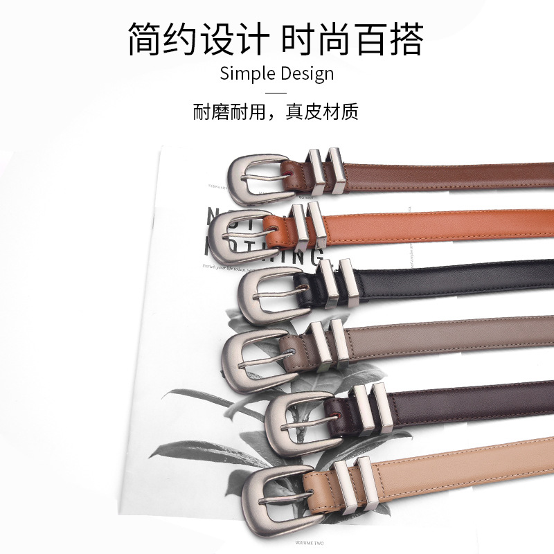 공장 직접 여성의 Cowhide 벨트 여성 패션 조커 벨트 장식 원피스 청바지 벨트