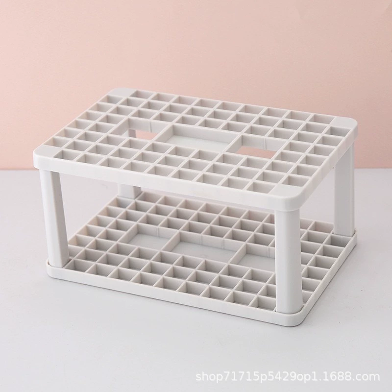 Yizhuo Round Desk Organizer - Multi-Function Plastic Rack for Pens & Brushes