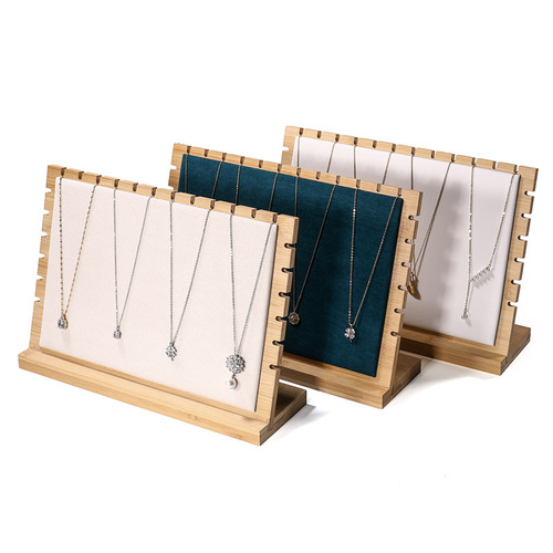 Extra large bamboo pendant display board jewelry display board necklace shelf detachable suede jewelry display props