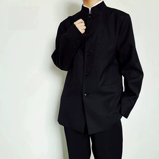 男士中山装套装中式立领黑色青年民国学生装合唱演出毕业礼服套装