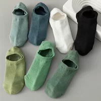 Мужские носки, дезодорирующие, впитывающие пот, Zhuji Socks, спортивные дышащие однотонные нескользящие носки-лодочки, комплект коротких носков-трубочек