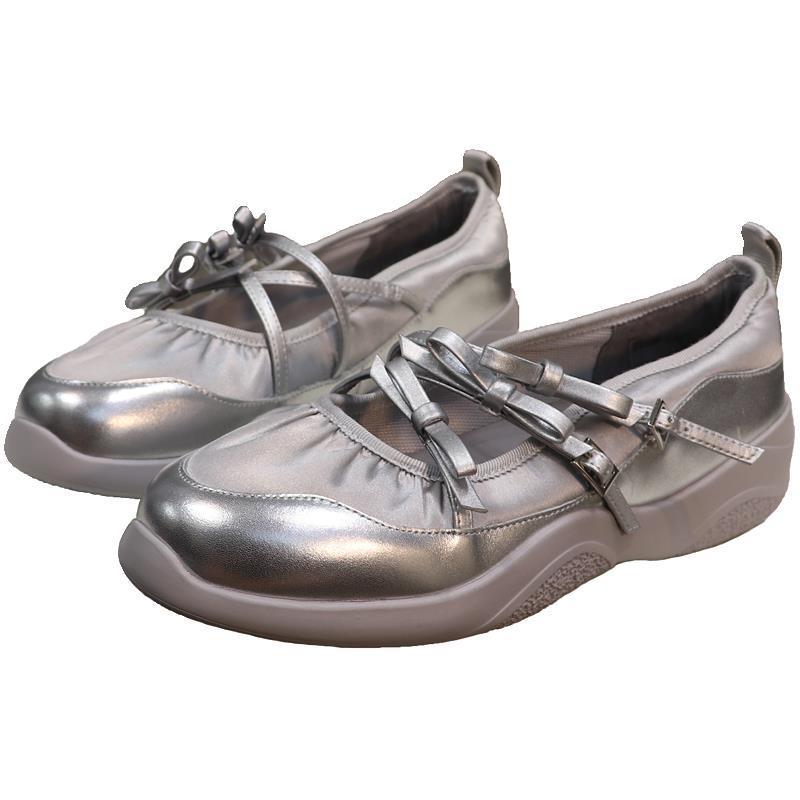 Dam mary jane ballerinas med rosett och dold klack_voghion.com
