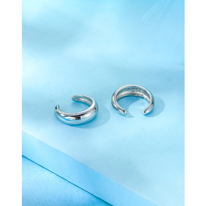 S925 plata esterlina en forma de C clip de oreja sin OREJA DE LAS MUJERES clip de hueso de oreja diseño simple pequeño temperamento de alto grado pendientes