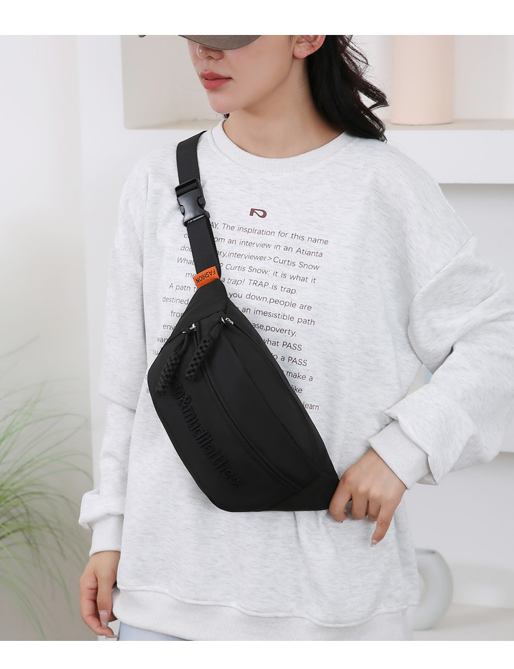 Unisex Oxford Cloth Letter Solid Color Basic Classic Style Dumpling Shape Zipper Fanny Pack display picture 2