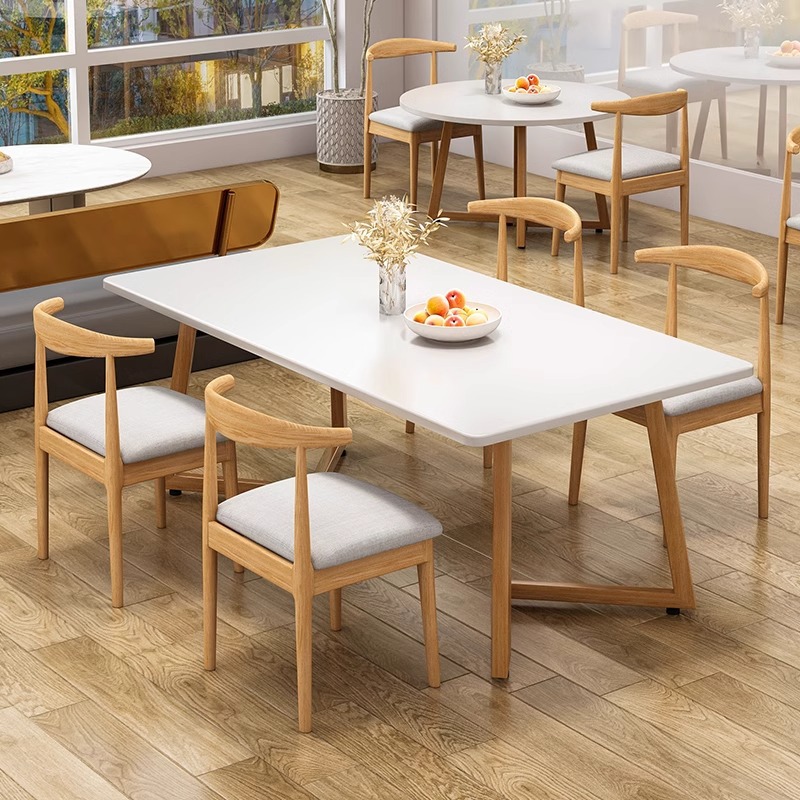 Mesa de comedor comercial mesa de comedor rápido té de leche hamburguesa tienda mesa y silla traje de fideos tienda de alquiler hogar pequeño apartamento mesa de comedor