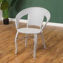 Z&藤编椅子餐椅靠背椅子餐厅简约现代时尚编织室内餐馆藤椅三件套