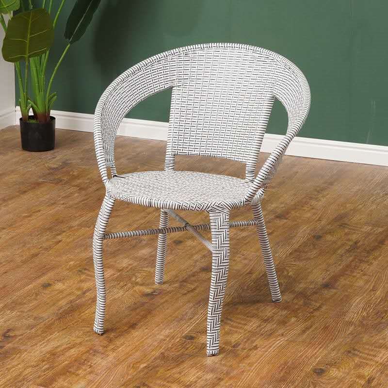 Z&藤编椅子餐椅靠背椅子餐厅简约现代时尚编织室内餐馆藤椅三件套
