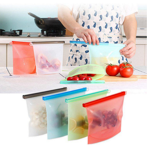 Food silicone fresh-keeping bag Vegetable and fruit refrigerated ziplock bag Food frozen fresh-keeping storage bag