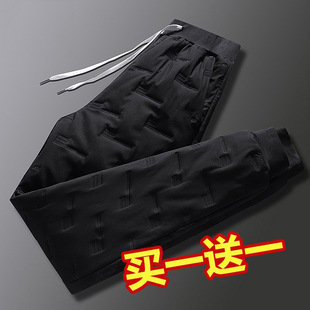Dropshipping Brand Men's Jogger down Pants for Outdoor Wear, Winter Thickened Cotton Pants, 2025 New Warm Casual