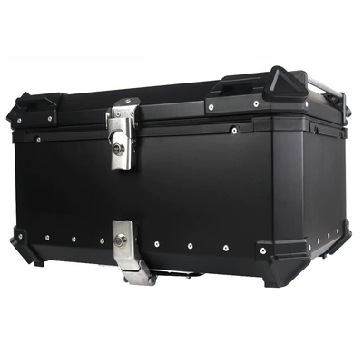 Motorcycle trunk: Aluminum Alloy Trunk 45L/55L/65L - 80l-flat-quick-release-drawstring-black