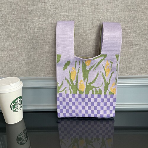 Backpack vest bag, unisex, Korean style, versatile, suitable for going out and parades, knitted, hand-held bag, tote bag, fresh flowers, shoulder bag, trendy