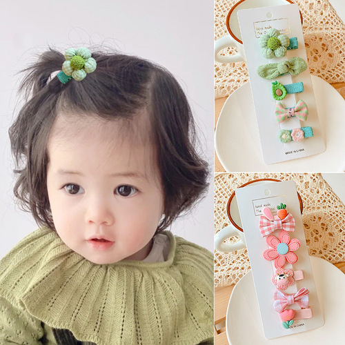 Cute Children's Butterfly Bow Hair Clip for Girls, Baby, Ears, Head Accessory, BB Hair Clip, Fringe Edge Clip, Fruit Hairpin Decor
