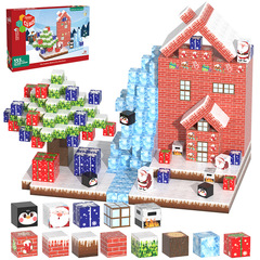 外国貿易の2CMの磁力の四角は磁石の積み木のクリスマスの農場の氷雪の建築のシーンの子供の益智のおもちゃをつづり合わせます。