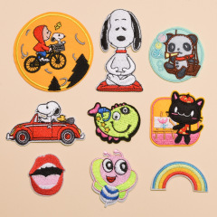 新款可愛刺繡卡通動物布貼兒童衣服羽絨服牛仔diy修補洞小補丁貼