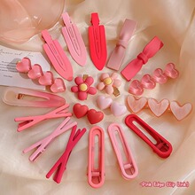 多巴胺少女心玫粉色系可爱发卡蝴蝶结小发夹刘海侧边鸭嘴夹女发饰